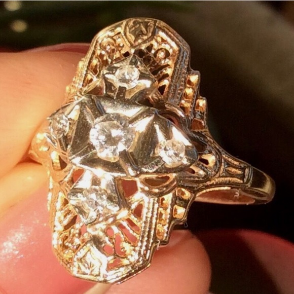 New diamond 14k solid gold ring size 6 Sundance Charm - Picture 6 of 12